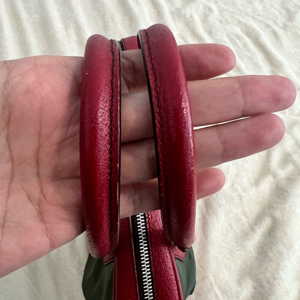 Vintage Prada Green and Red Nylon Top-Handle Satchel - Picture 10 of 15